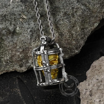 Skull Cage Stainless Steel Pendant