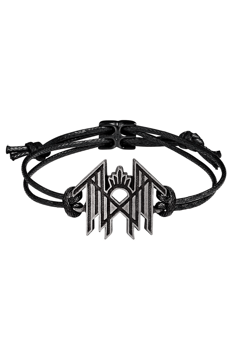 Sleep Token Pewter Logo Black Cord Wrist Bracelet