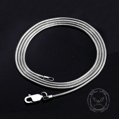 Snake Bone Sterling Silver Chain Necklace