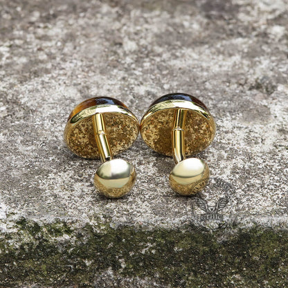 Tiger���s Eye Brass Gemstone Cufflinks