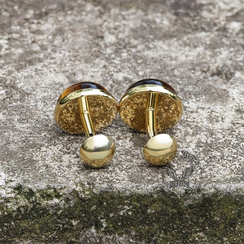 Tiger���s Eye Brass Gemstone Cufflinks