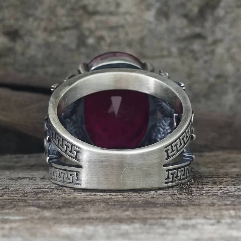 Archangel Michael Wings Gem Sterling Silver Ring