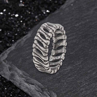 Bones Splicing Hollow Stainless Steel Ring