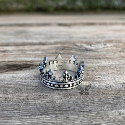 Crown Design Sterling Silver Ring