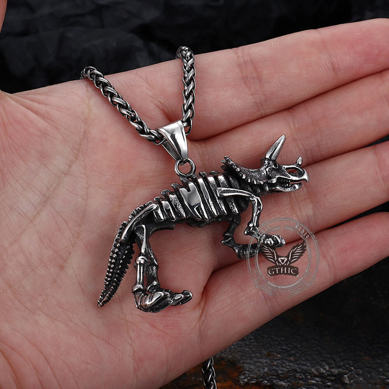 Ferocious Dinosaur Stainless Steel Pendant