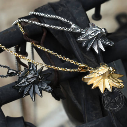 Wild Hunt Wolf Head Stainless Steel Pendant
